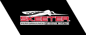 Skeeter logo with mosquito highlights Lake Fork's trophy bass fishing and performance boats. Ideal for anglers.